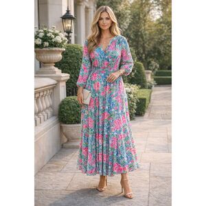NWOT Lilly Pulitzer Pauline Maxi Dress in the "Zanzibar Blue, $288 Small RARE